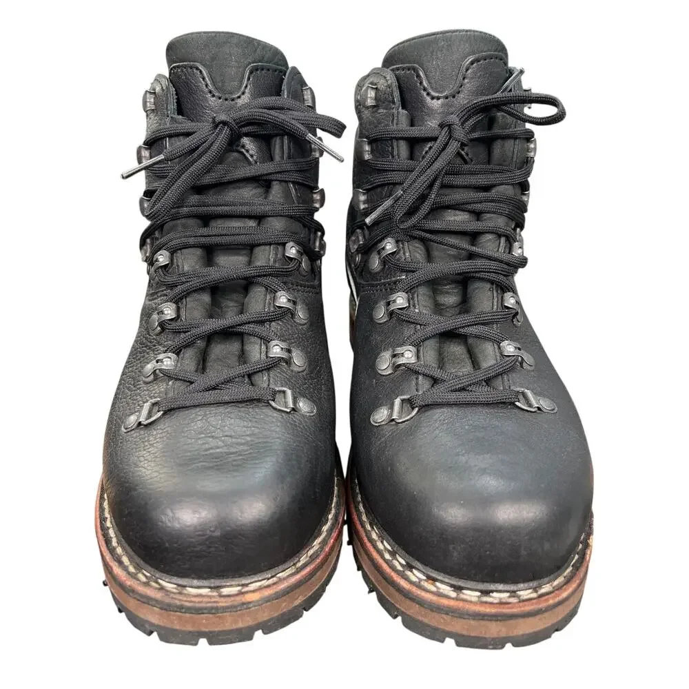 Han Wag Men’s Tashi Black Leather Hiking Trail Boot Size US 8.5